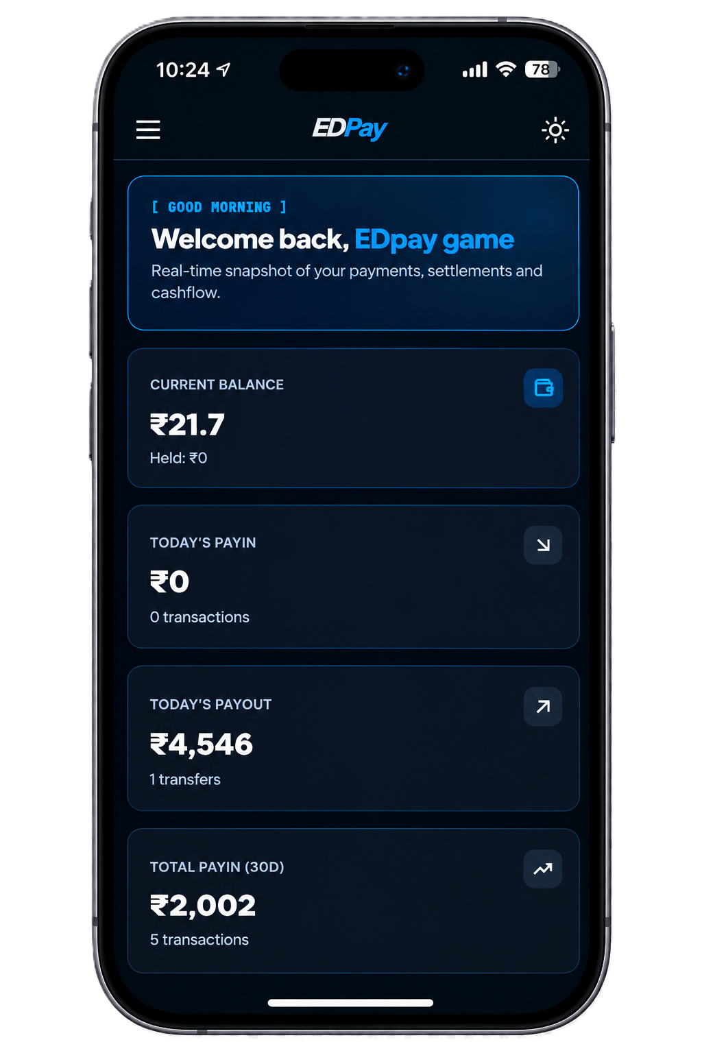 EDPay Merchant Dashboard Mobile App